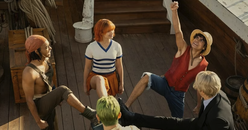 TV screenshot Image of The Straw Hat pirates on their quest for the One Piece treasure, 2024